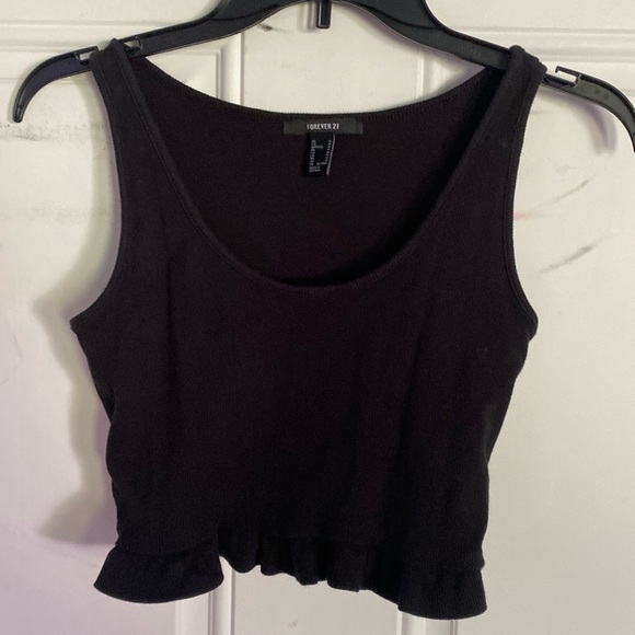 Forever 21 Cropped black tank.  Size Medium color black. - Picture 1 of 2